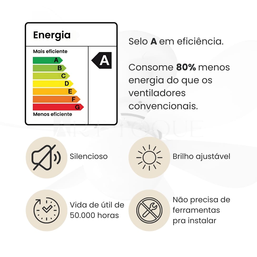 Ventilador de teto Aura Ligth - Art Toque™