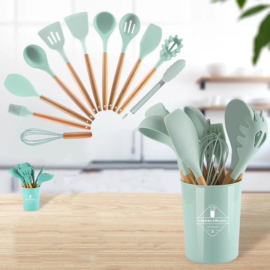 Utensílios de Cozinha em Silicone - Kit 12 Peças